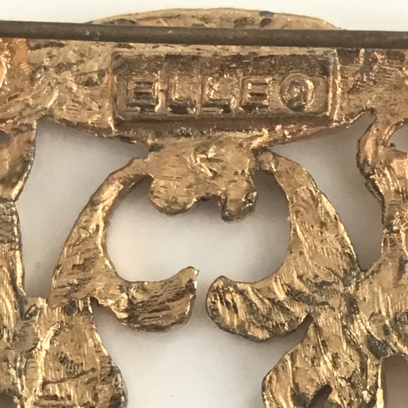 Vintage Golden Tone Brooch Pin by ELLE 80's - Picture 5 of 6